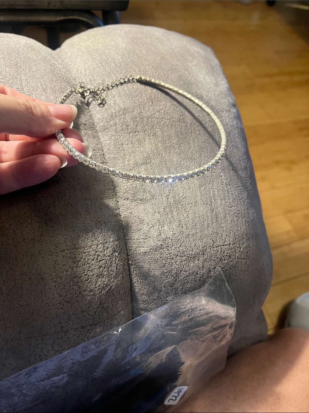 Silver Rhinestone Tennis Necklace - Elegant Women Jewelry 1972
